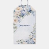 結婚の埃っぽい青い水色のアイボリーの花離れの ギフトタグ (裏面)