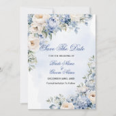 結婚の埃っぽい青い水色のアイボリーの花離れの セーブザデート (正面)