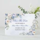 結婚の埃っぽい青い水色のアイボリーの花離れの セーブザデート (スタンド正面)