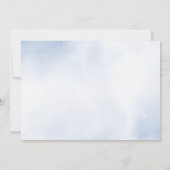 結婚の埃っぽい青い水色のアイボリーの花離れの セーブザデート (裏面)