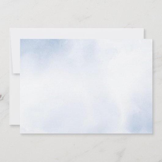 結婚の埃っぽい青い水色のアイボリーの花離れの セーブザデート (裏面)