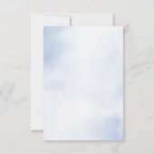 結婚の埃っぽい青い水色のアイボリーの花離れの 出欠カード (裏面)