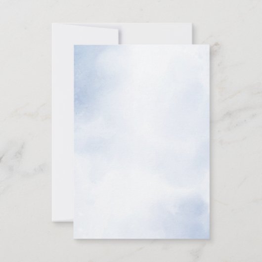結婚の埃っぽい青い水色のアイボリーの花離れの 出欠カード (裏面)