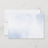 結婚の埃っぽい青い水色のアイボリーの花離れの 出欠カード (裏面)