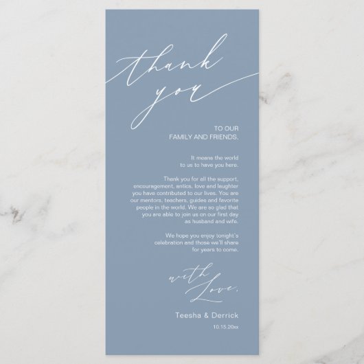 結婚の場所設定Thank You Minimalist Card プログラム (正面)