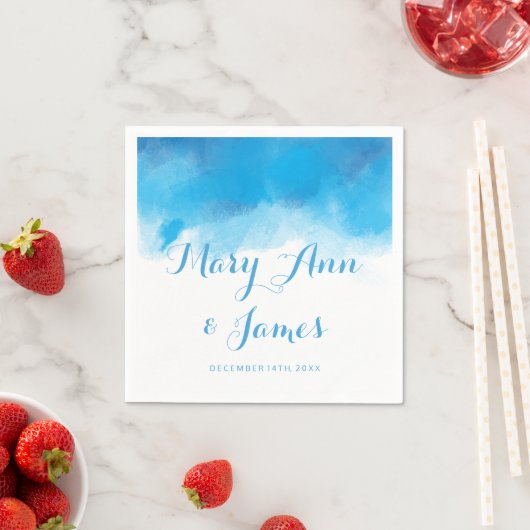 結婚の夏の水色 スタンダードカクテルナプキン (インサイチュ)