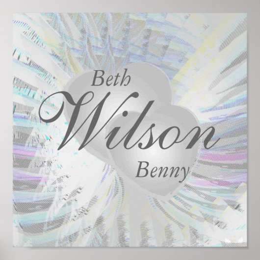 結婚の天使の翼パールハートポスター ポスター (正面)