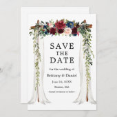 結婚の天蓋アーチ水カラーフローラ セーブザデート (正面/裏面)