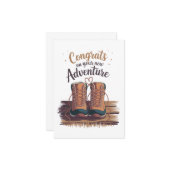 結婚の婚約おめでとうが新しい冒険に カード (正面/裏面インサイチュ)