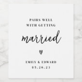 結婚の婚約と相性が結婚良い ワインラベル (シングルラベル)