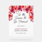 結婚の季節到来！ フローラル ブライダル シャワー アクリルサイン (正面)