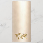 結婚の宛先金ゴールドグリッターワールドマップハート メニュー (裏面)