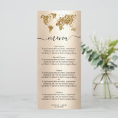 結婚の宛先金ゴールドグリッターワールドマップハート メニュー (スタンド正面)