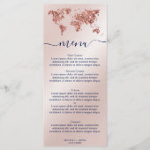 結婚の宛先金ゴールドグリッターワールドマップハート メニュー (正面)