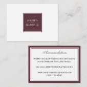 結婚の宿泊施設と詳細情報 エンクロージャーカード (正面/裏面)