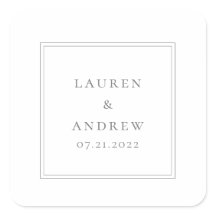 結婚の封筒用シールグレイ・ミニマモダンリスト