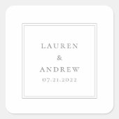 結婚の封筒用シールグレイ・ミニマモダンリスト スクエアシール (正面)