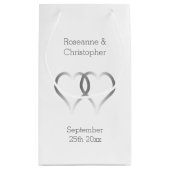 結婚の小抱き枕銀ハート スモールペーパーバッグ (裏面)