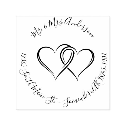 結婚の差出人住所ハート名 セルフインキングスタンプ (デザイン)