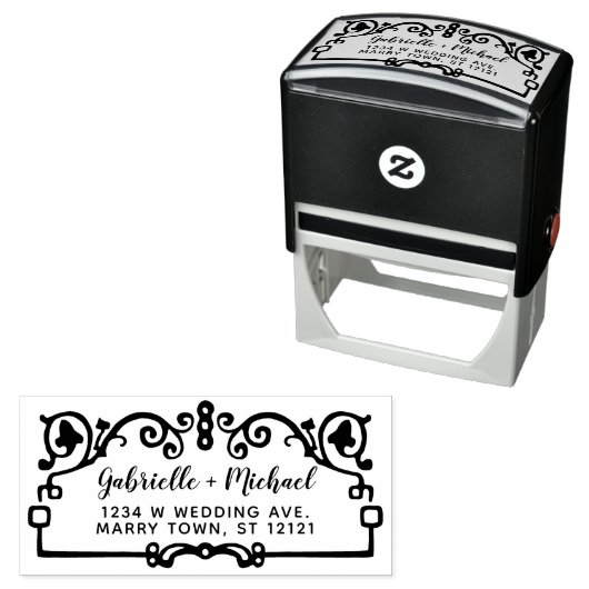 結婚の差出人住所名のヴィンテージフレ華美ーム セルフインキングスタンプ (インサイチュ)