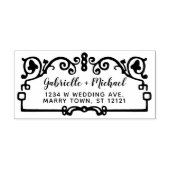 結婚の差出人住所名のヴィンテージフレ華美ーム セルフインキングスタンプ (デザイン)