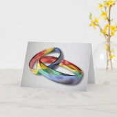 結婚の平等のための虹の結婚指輪 カード (黄色い花)