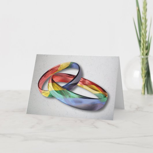 結婚の平等のための虹の結婚指輪 カード (正面)