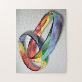 結婚の平等のための虹の結婚指輪 ジグソーパズル (縦)