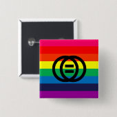 結婚の平等の虹ボタン 缶バッジ (正面&裏面)