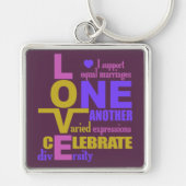結婚の平等/1つの愛のキーカスタムチェーン キーホルダー (正面)