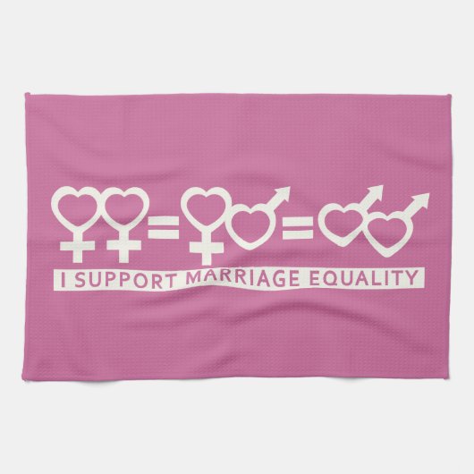 結婚の平等/1つの愛の手カスタムタオル キッチンタオル (横)