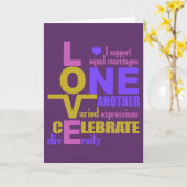 結婚の平等/1つの愛の挨拶カスタムカード カード (黄色い花)