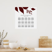 結婚の座席チャートバエレガントルガン葉ディ製品 ポスター (キッチン)