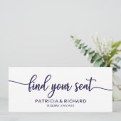 結婚の座席一覧タイトルChic Navy Blue 招待状 (スタンド正面)