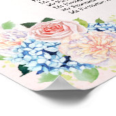 結婚の座席表あじさいピンクフローラ ポスター (角)