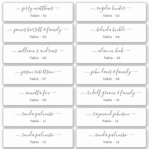 結婚の座席表ゲスト名テーブル番号スティック シール