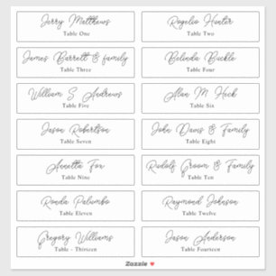 結婚の座席表ゲスト名テーブル番号スティック シール
