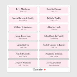 結婚の座席表ゲスト名テーブル番号スティック シール