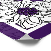 結婚の座席表ダリアフローラ紫 ポスター (角)