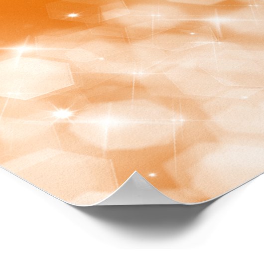 結婚の座席表パーティーがオレンジ色に輝く ポスター (角)