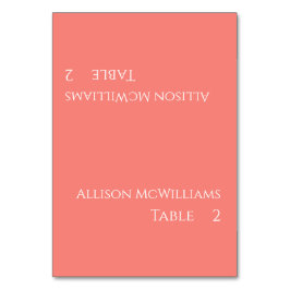 結婚の座席表 – ピンクの珊瑚と白 テーブルナンバー