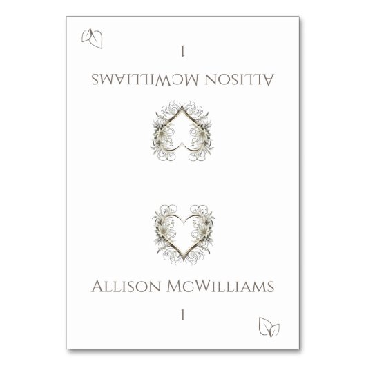 結婚の座席表-ベジタリアンアイコン – 花 テーブルナンバー (正面)