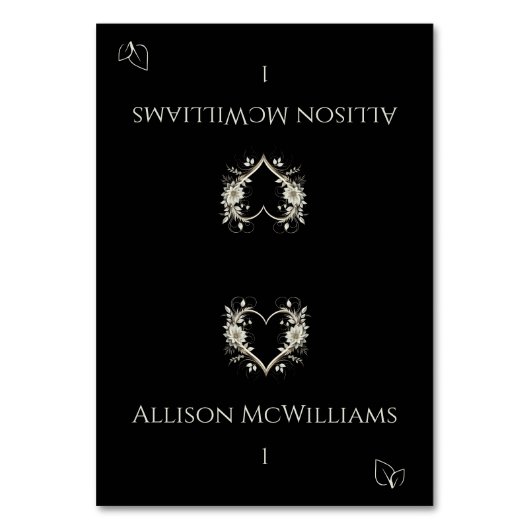 結婚の座席表-ベジタリアンアイコン – 花 テーブルナンバー (正面)