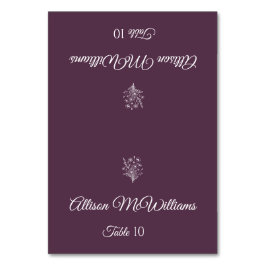 結婚の座席表-ベジタリアン – ワイルドフラワーエレガンス テーブルナンバー