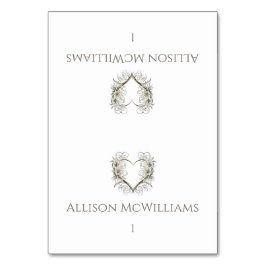 結婚の座席表-モダン花とハート テーブルナンバー