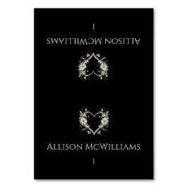 結婚の座席表-モダン花とハート テーブルナンバー