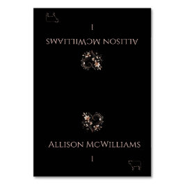 結婚の座席表 – 肉アイコン – バラ金ゴールド花 テーブルナンバー