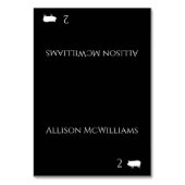 結婚の座席表 – 豚肉のアイコン – 白黒 テーブルナンバー (正面)