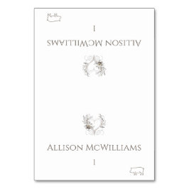 結婚の座席表 – 豚肉アイコン – 花とハート テーブルナンバー