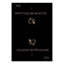 結婚の座席表 – 魚アイコン – バラ金ゴールド花 テーブルナンバー